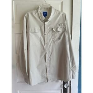 Guy Harvey Size 2XL Men's Long-Sleeve Button Front Shirt